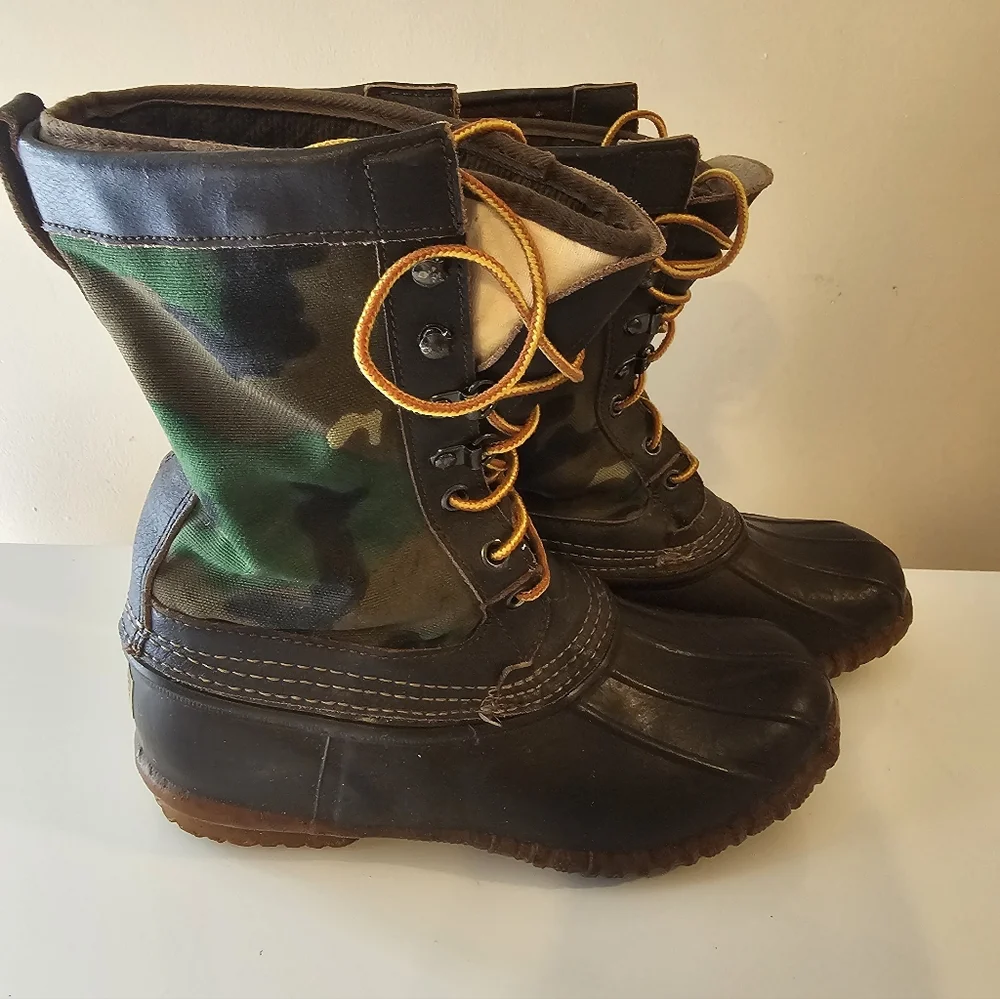 VTG 80s Lacrosse Buckmaster Camouflage Duck Waterproof Boots Sz 7